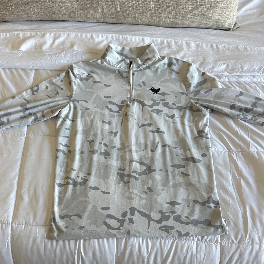 Bad Birdie Gray Camo Quarter-Zip Pullover